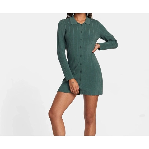 RVCA Meri Sweater Dress Spinach | S - Picture 1 of 12